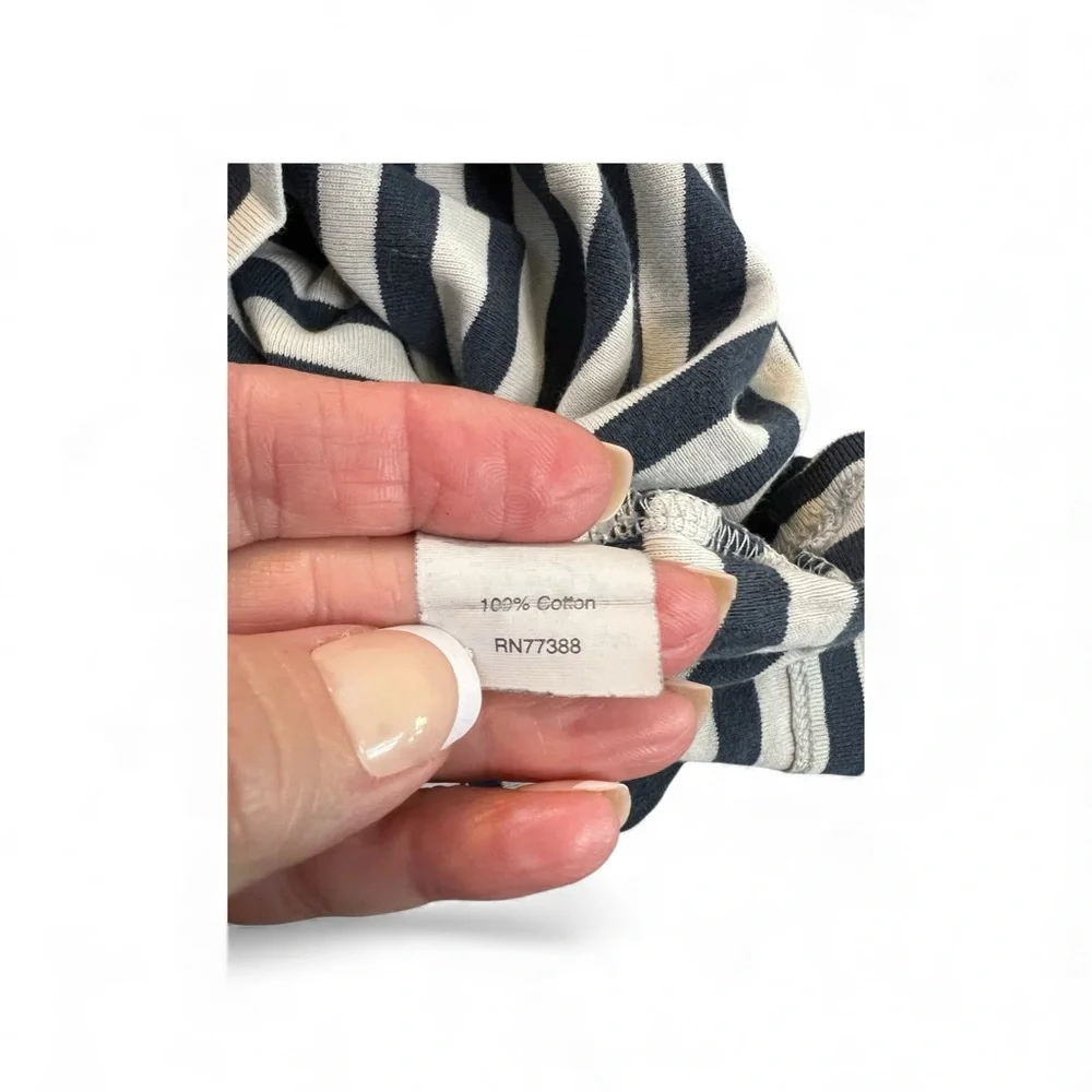 GUC J.Crew blue & cream striped long sleeve tee – size M - Picture 8 of 8